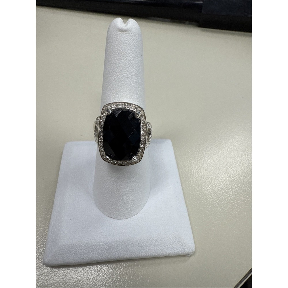 Black Onyx Like Gemstone  Handmade  Silver Ring  Stylish ‎ Gift Sz 8.t R1-3